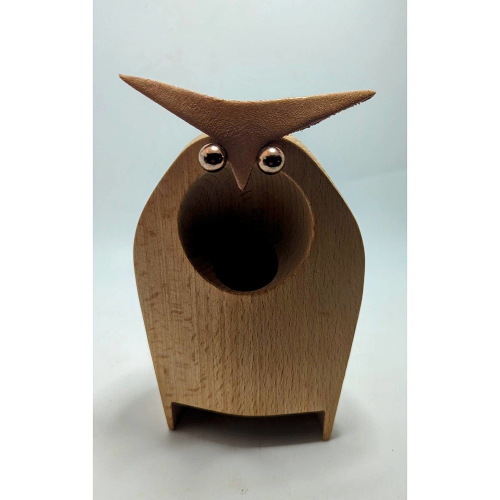 Vintage Natural Beech Wood Modern Owl Passive Amplifier Speaker Dwell Target